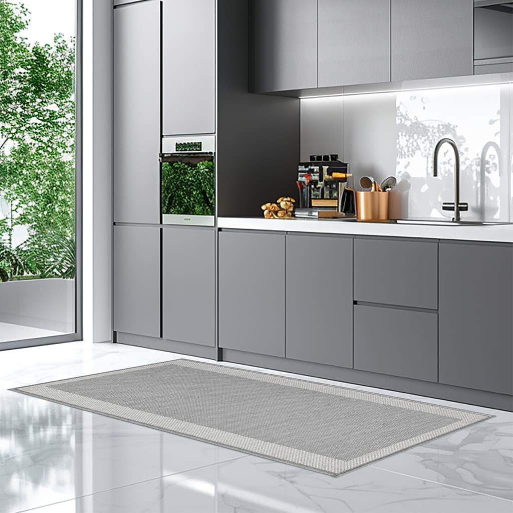 Tapete de Cozinha 50x140cm Multi Kacyumara Cor Grey Cinza Antiderrapante Emborrachado Área Gourmet