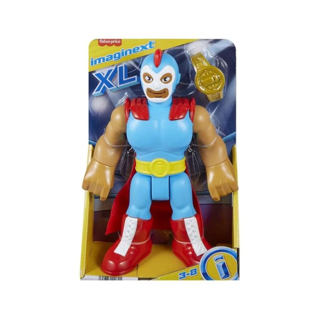 Boneco Luchador Grande Imaginext Com Máscara E Cinturão Brinquedo Infantil De Luta Mattel Original