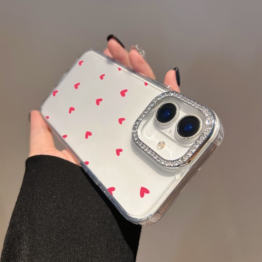 Amor Coração Padrão Casal Caso Para OPPO A5 A3 Pro A3X A5i A40 A60 A57 A77 A18 A38 A17 A17K Bling Diamante Transparente