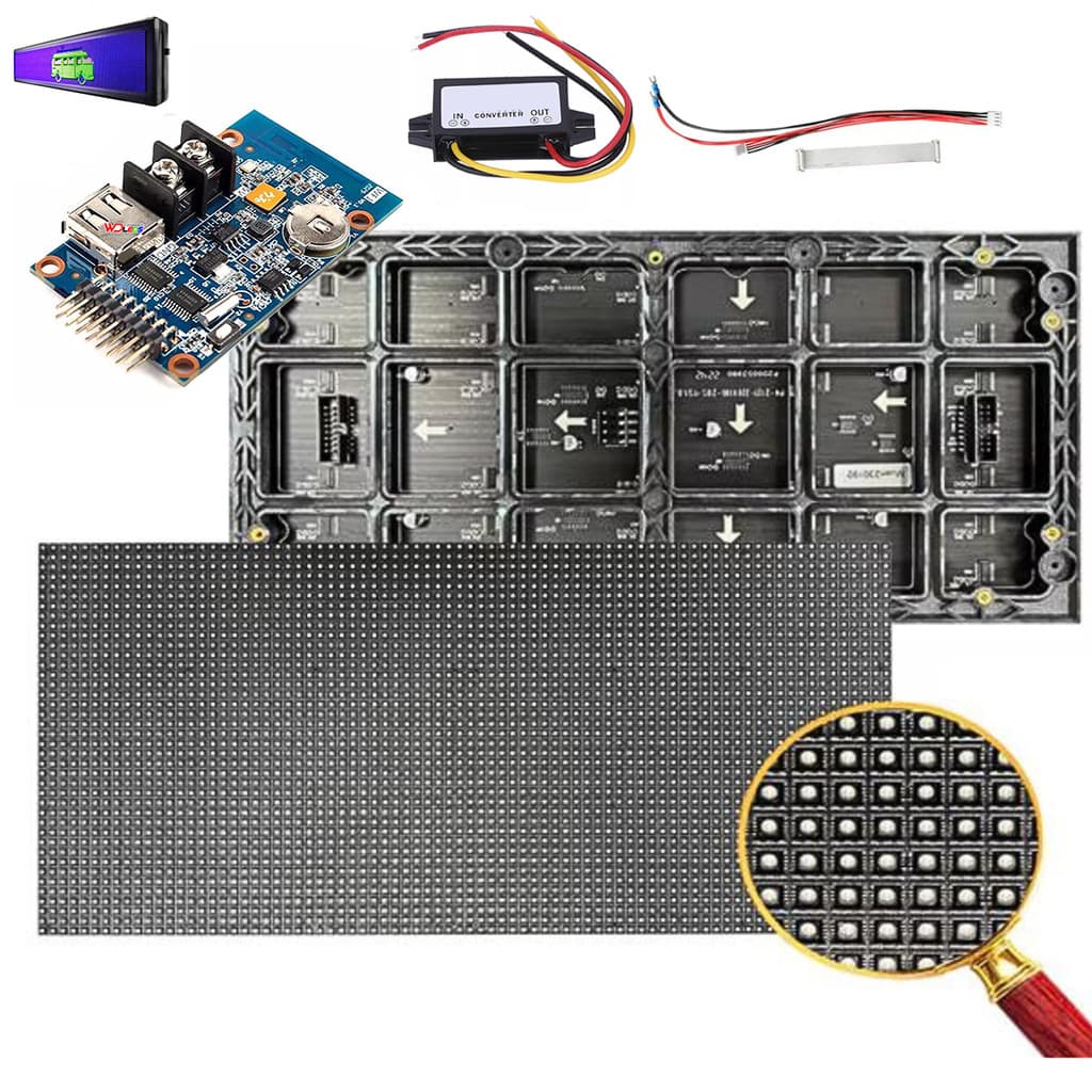 Kit Painel P4 Full Color 32x16 Cm +Placa Wf1 + Conversor 12v