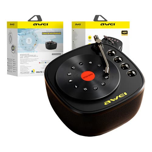 Caixa Som Awei Portatil 12w Tws Bluetooth 5.3 Com 12 Sons