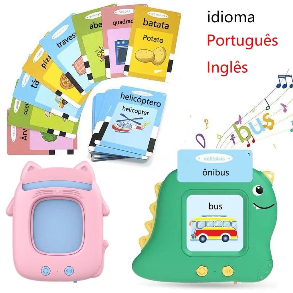 Pronúncia Portátil Inglês e Português Máquina De Cartões De Aprendizagem Oral Kids Educational Toys Prensentes