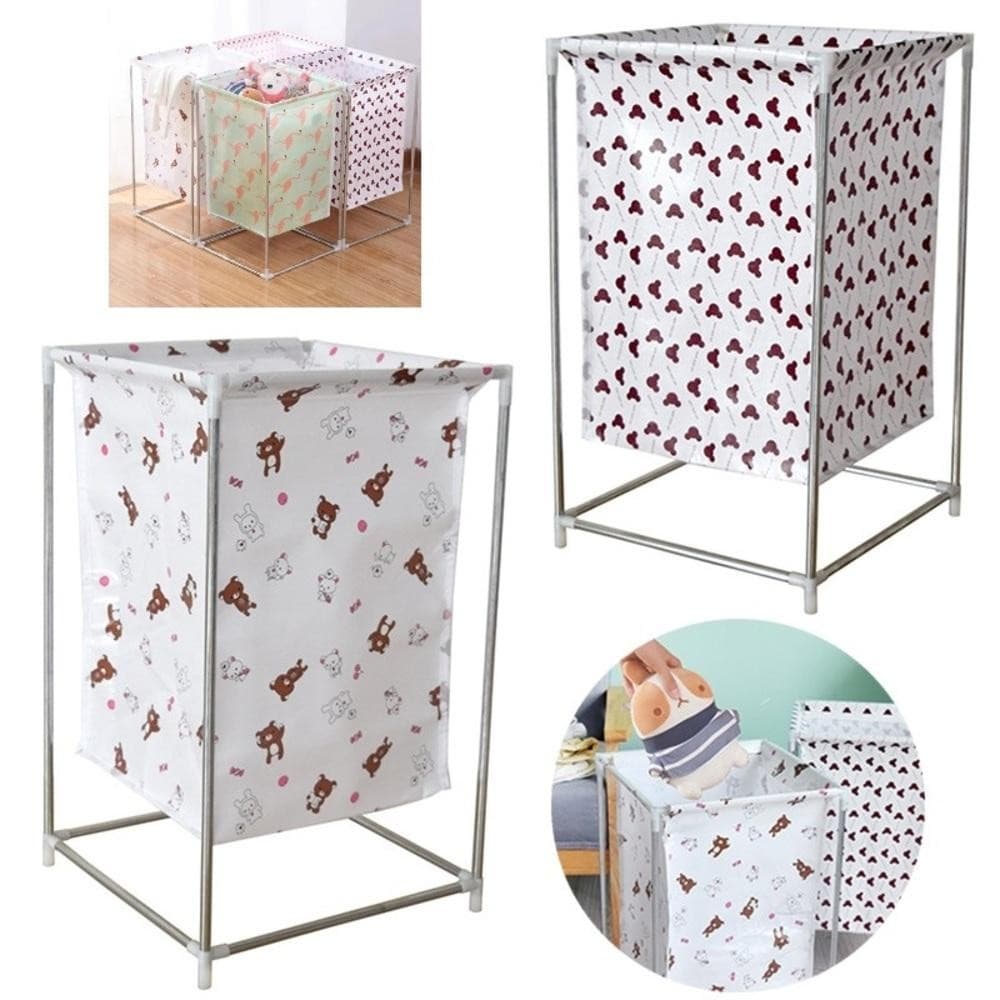 Cesto Roupa Suja Lavanderia Inox Desmontável Portátil Quarto Organizador Brinquedos Roupeiro
