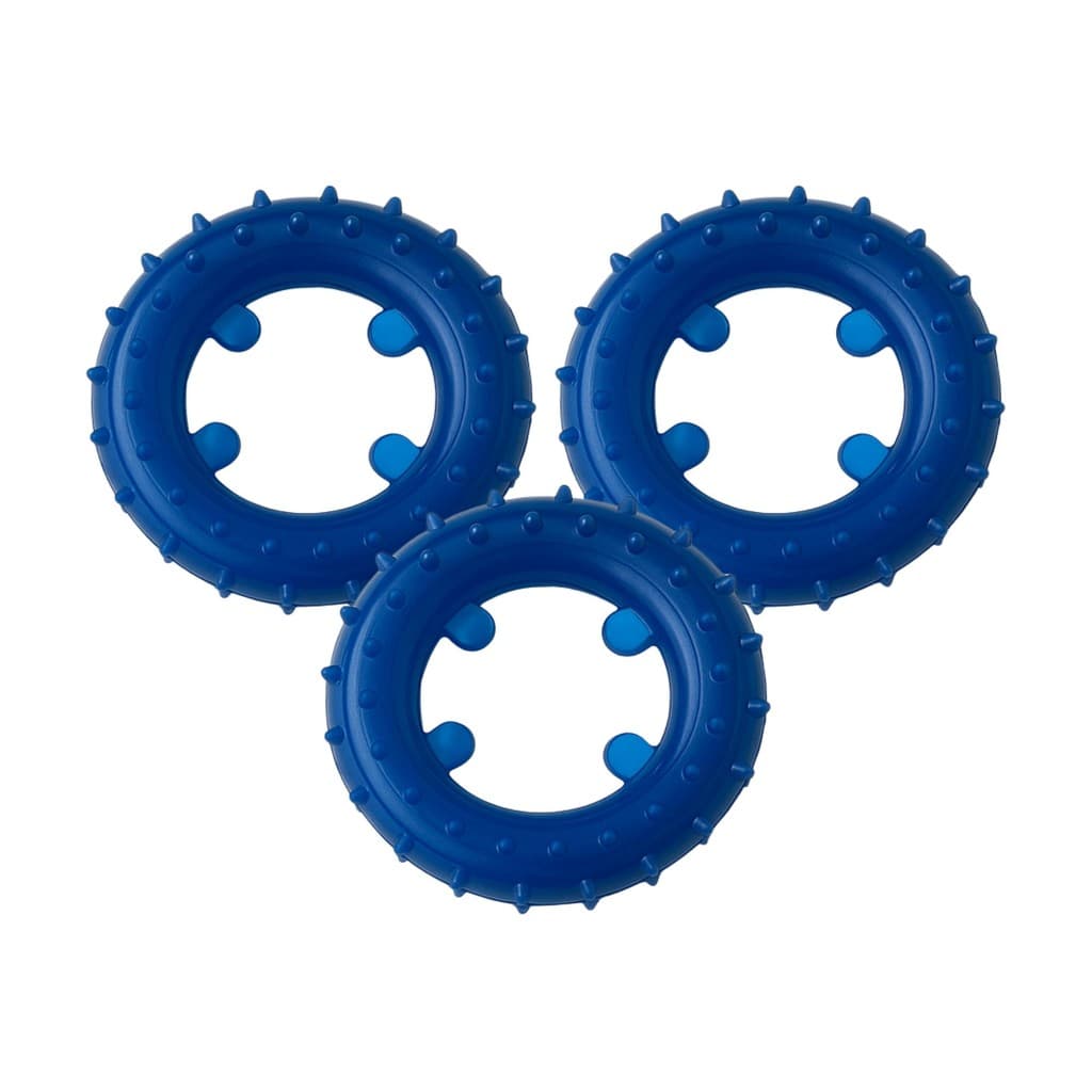 Kit 3 Mordedor Pet Argola Azul Neon 7cm Livre de BPA Brinquedo