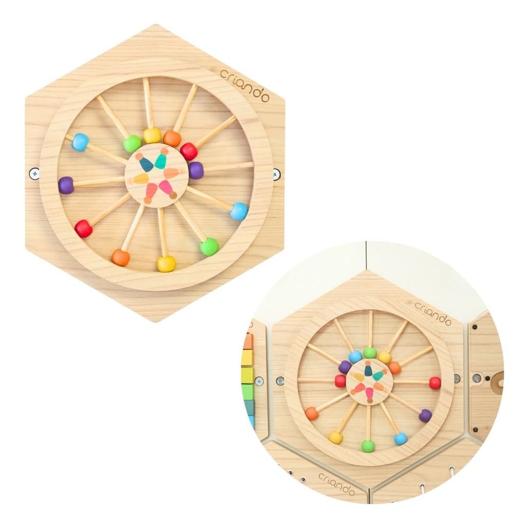 Painel Sensorial Colmeia Roda Gigante Brinquedo Educativo de Parede - Criando
