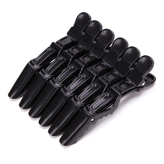 Kit Clips Presilhas Crocodilo Para Cabelos Com 6  Unidades Cor Preto