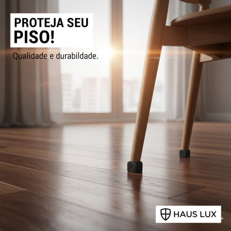 Protetor EVA Adesivo para Pé de Móveis | Kit Protetores de Piso Redondo e Quadrado Antiderrapante para Cadeira e Mesa