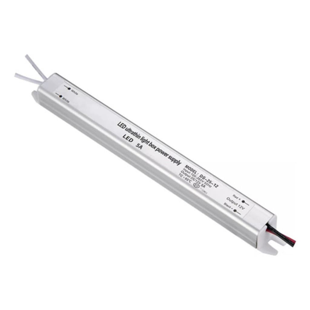 Fonte Driver Slim Mini 12v 5a 60w Bivolt Para Fita Led Ultra