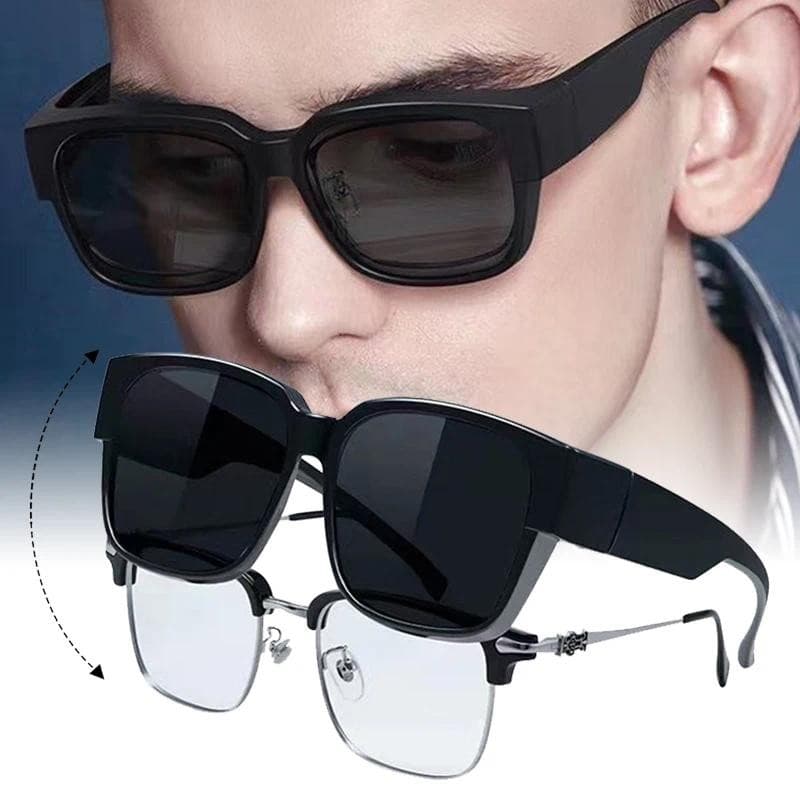 Óculos de Sol Polarizados Portáteis e Elegantes para Usar Sobre Óculos de Grau, para Pesca e Condução, para Homens e Mul