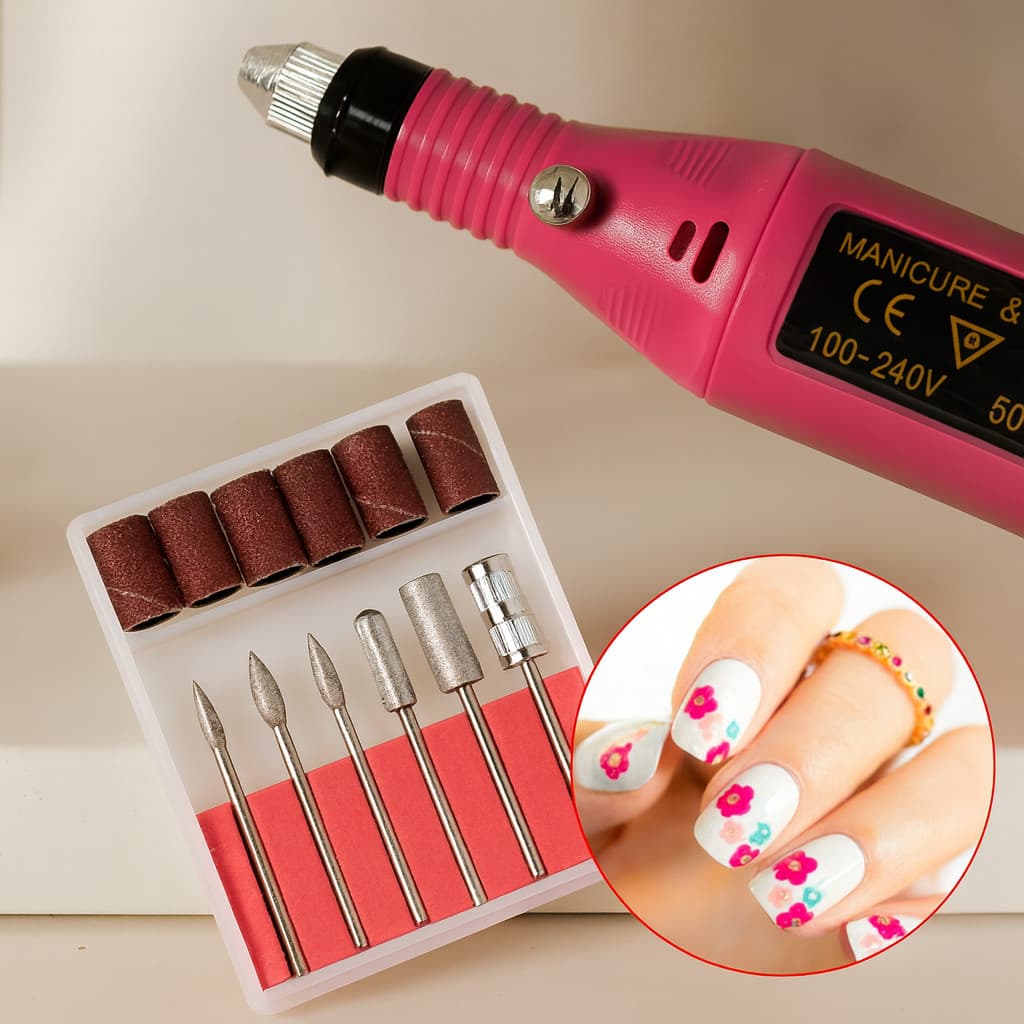 Lixadeira Elétrica Portátil Profissional Ideal para Manicure e Pedicure Completa