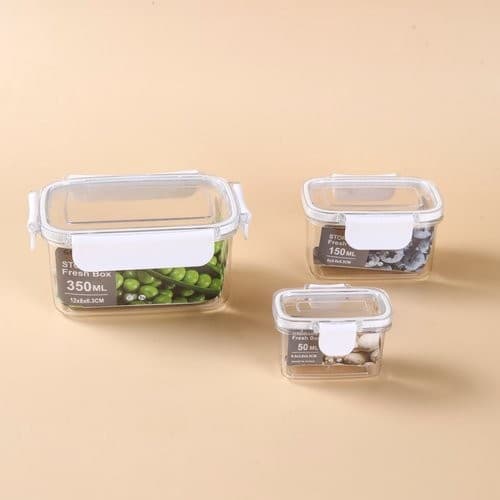 Conjunto Potes Hermeticos Retangulares Vedacao Armazenamento Conservacao Alimentos