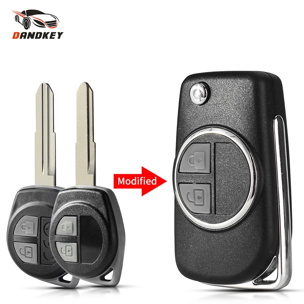 Adequado para Suzuki SWIFT SX4 VITARA ALTO IGNIS JIMNY 2 botões modificado Flip dobrável carro controle remoto chave esc