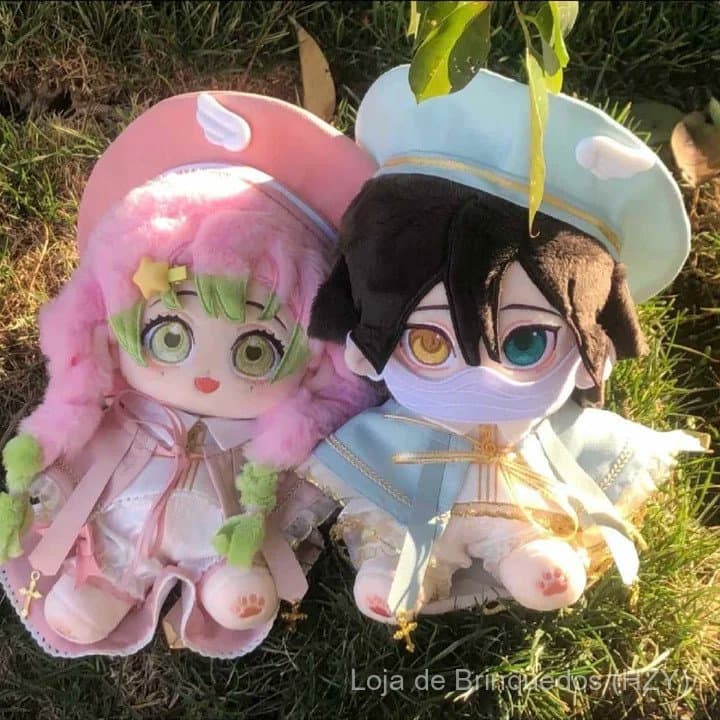 Linda Boneca de Cosplay de 20cm da Personagem Kanroji Mitsuri de Demon Slayer Inuaguro Koibanae com Roupas Intercambiáve