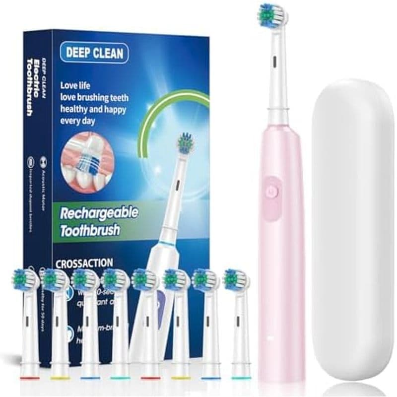 Escova De Dentes Elétrica Giratória Com Suspensão Magnética , Limpeza Sônica À Prova D'água De 5 Modos , 8 Cabeças De E