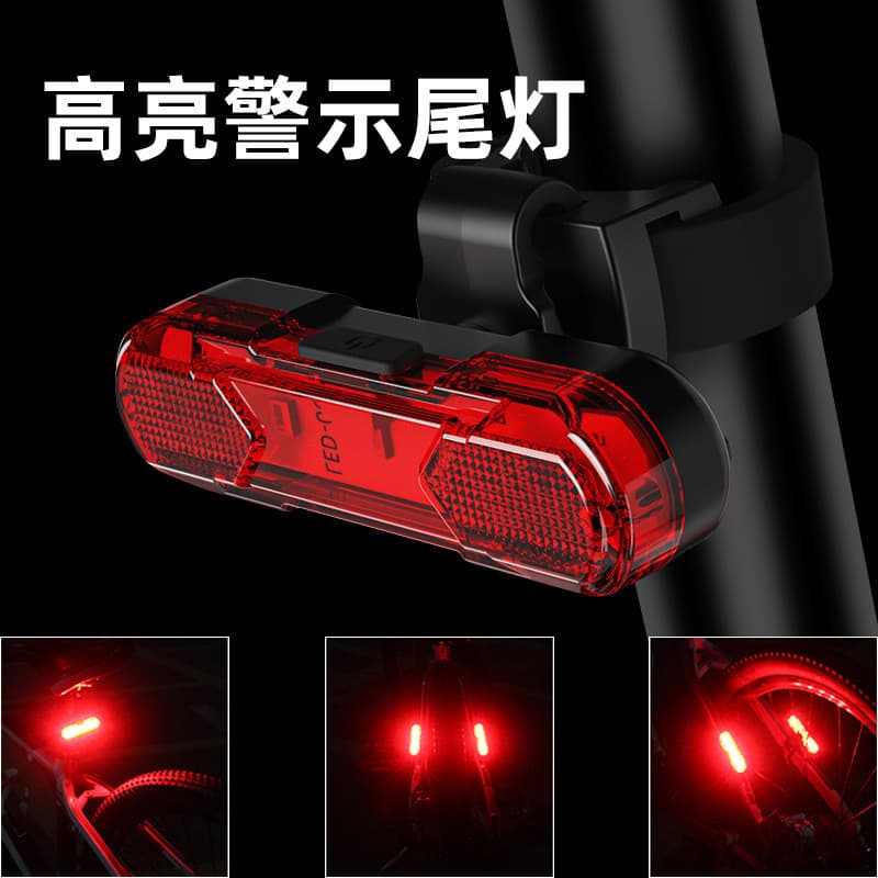 Luz traseira da bicicleta carregamento USB noite Strobe luz de advertência Mountain Bike LED luz à prova chuva carregame