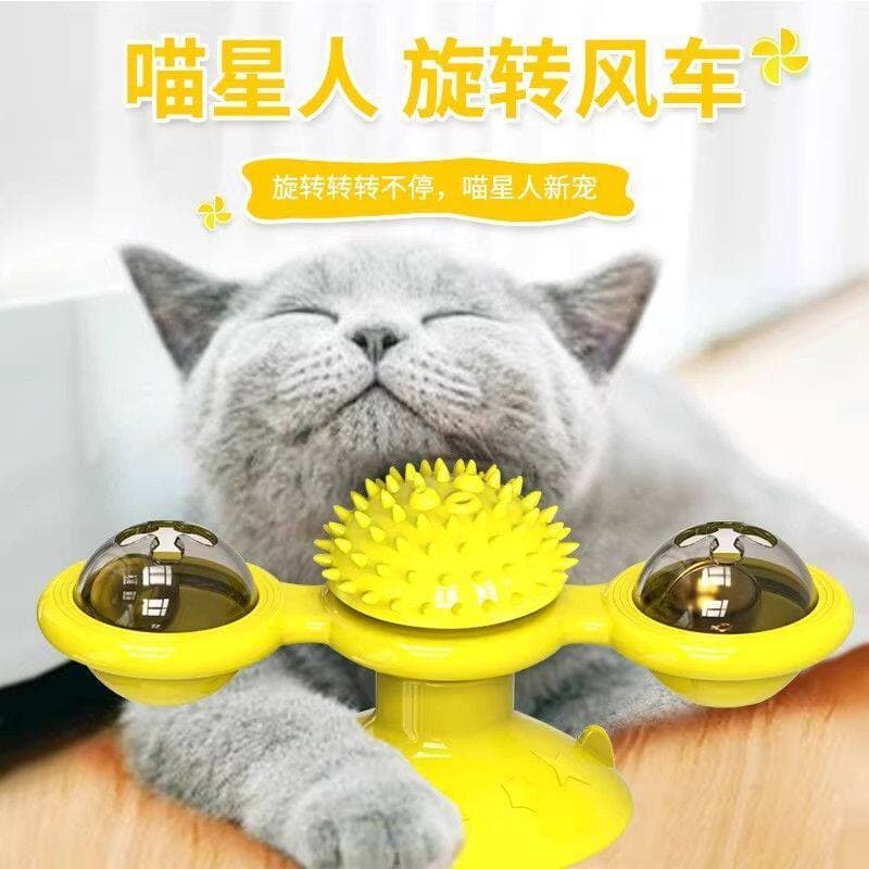 Gato moinho de vento esfrega coceira brinquedo gatinho auto-feliz alívio do tédio girando com luz Pet Turntable moinho d