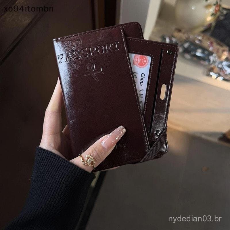 itens Novo Caso De Cartão De Couro Retro Titular Do Passaporte Capa Carteira Acessórios De Viagem Para Mulheres Homens i