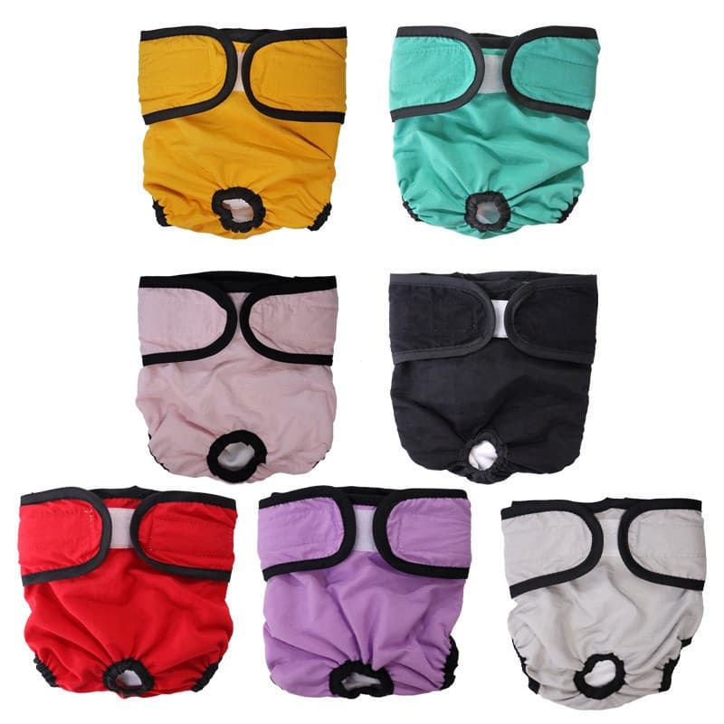 Cueca à Prova d'Água para Cães Fêmeas – Calças Fisiológicas Laváveis, Anti-Vazamento, Tamanhos P-XXL, Tecido Leve com Re