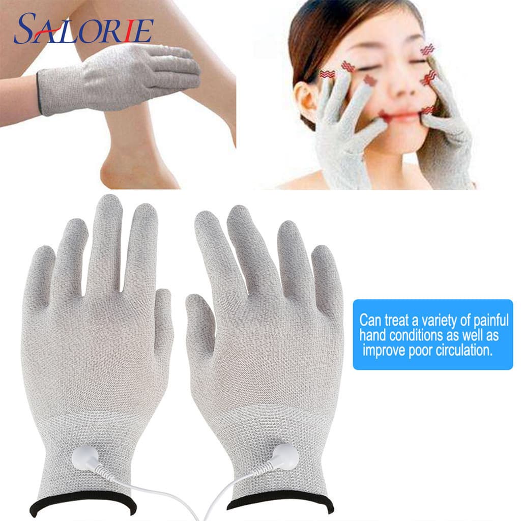 Salorie 1 Par De Luvas De Eletrodo Para Máquina De Dezenas Condutoras Massagem Terapia Nas Mãos