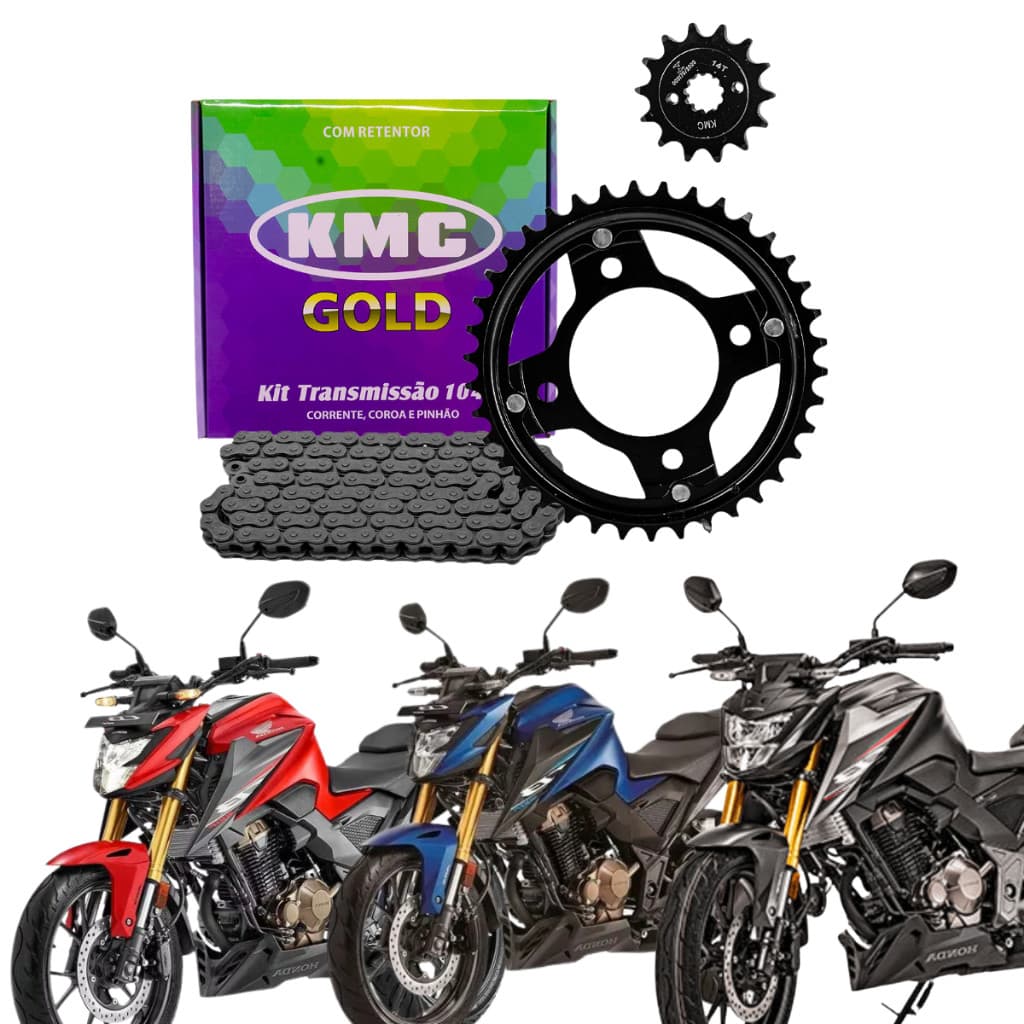 Kit relaçao Cb twister 300F com retentor 2022 2023 2024 2025 kmc gold