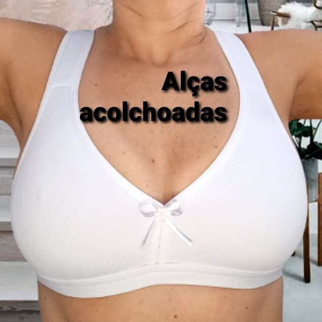 Sutia Conforto com Alças Acolchoadas Super Reforçado Plus Size Sustentação Maxima