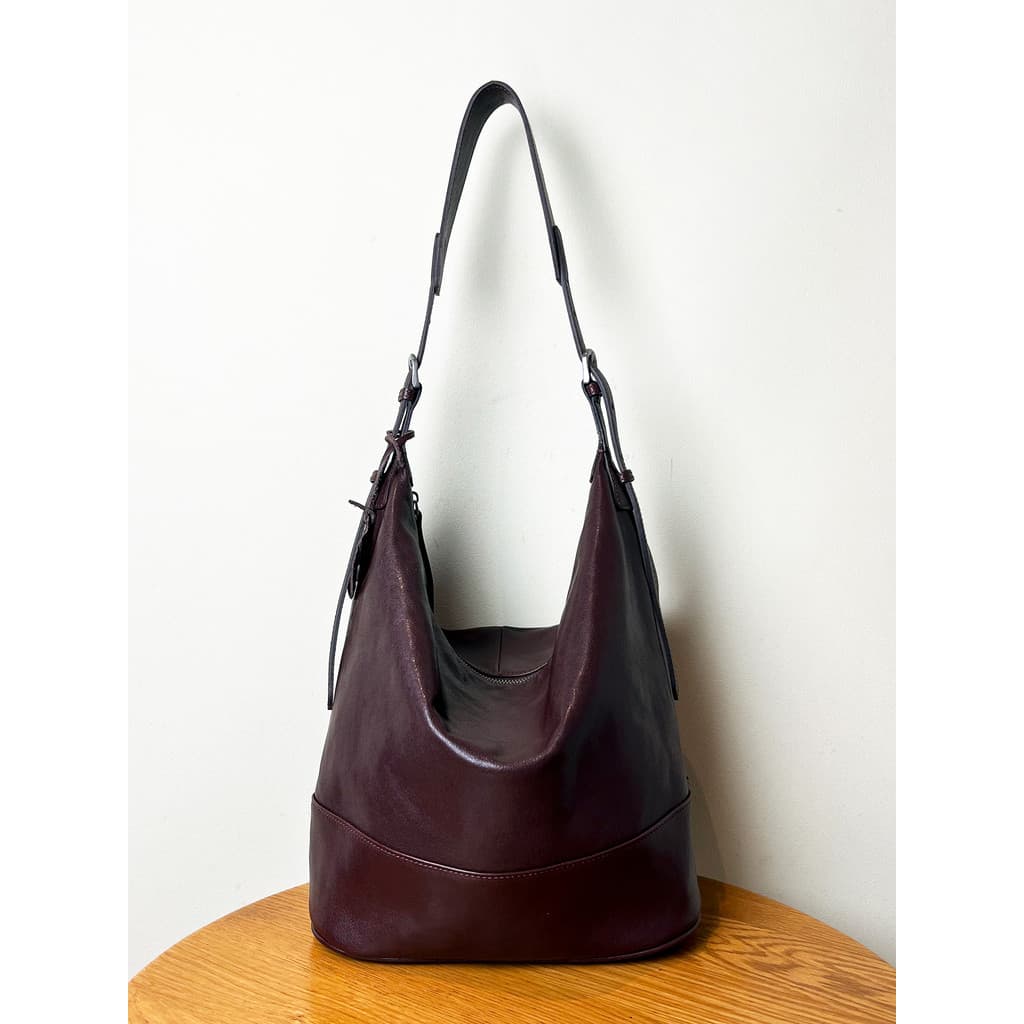 Simples couro genuíno bolsa feminina balde sacola 2025 novo estilo primeira camada de couro vegetal curtido saco mensage