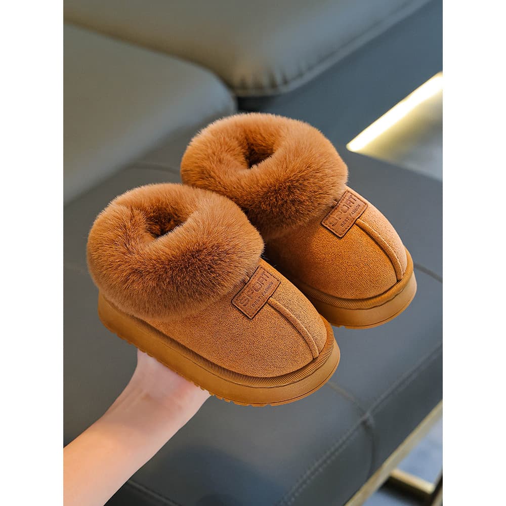 Novo estilo crianças botas de neve meninos interior mobiliário doméstico antiderrapante engrossado peludo quente meninos