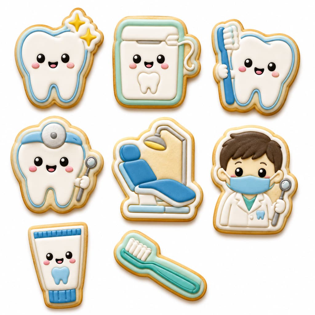Kit 08 Cortador de Biscoito Cookie Dentista Odonto Sorriso