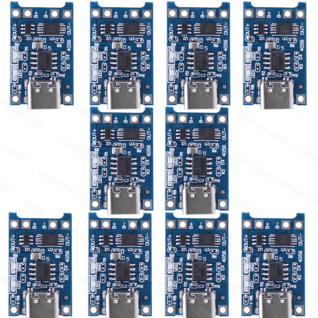 Placa Carregador Bateria Litio TP4056 Com Proteção 18650 Tipo C Micro USB Modulo Eletronica Zuppi Tech