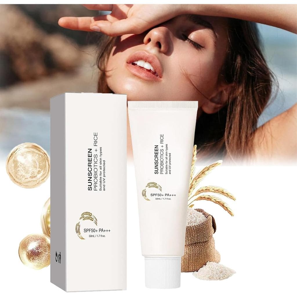 Protetor Solar Rice + Probiotics SPF50+ PA++++, Protetor Solar SPF 50, Sérum Solar à Prova d'Água, Protetor com Pr