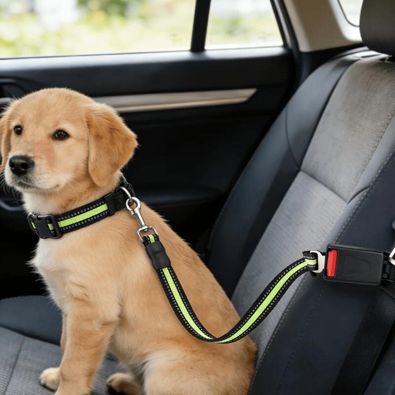 Cinto de Segurança Ajustável para Animais de Estimação, Conecta-se ao Arnês e Coleira, Ideal para Viagens, Adequado para