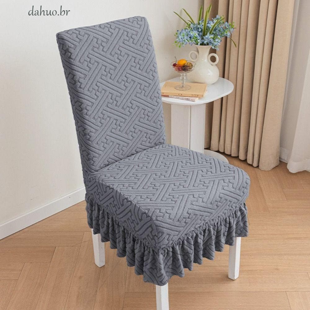 Capas Para Cadeiras DAHUO , De Assento Jacquard Com Borda De Saia , Protetor Elástico Cadeira De Jantar Universal Decora