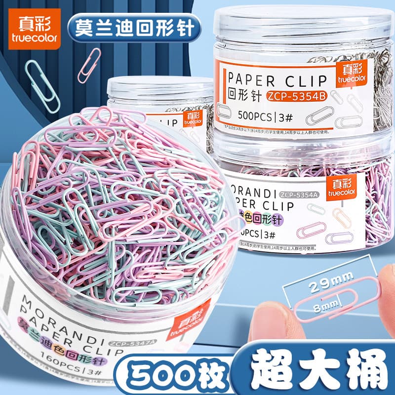 1.000 peças de clipes de papel coloridos, material de escritório, clipes de papel, marcadores de arquivo, clipes de pape