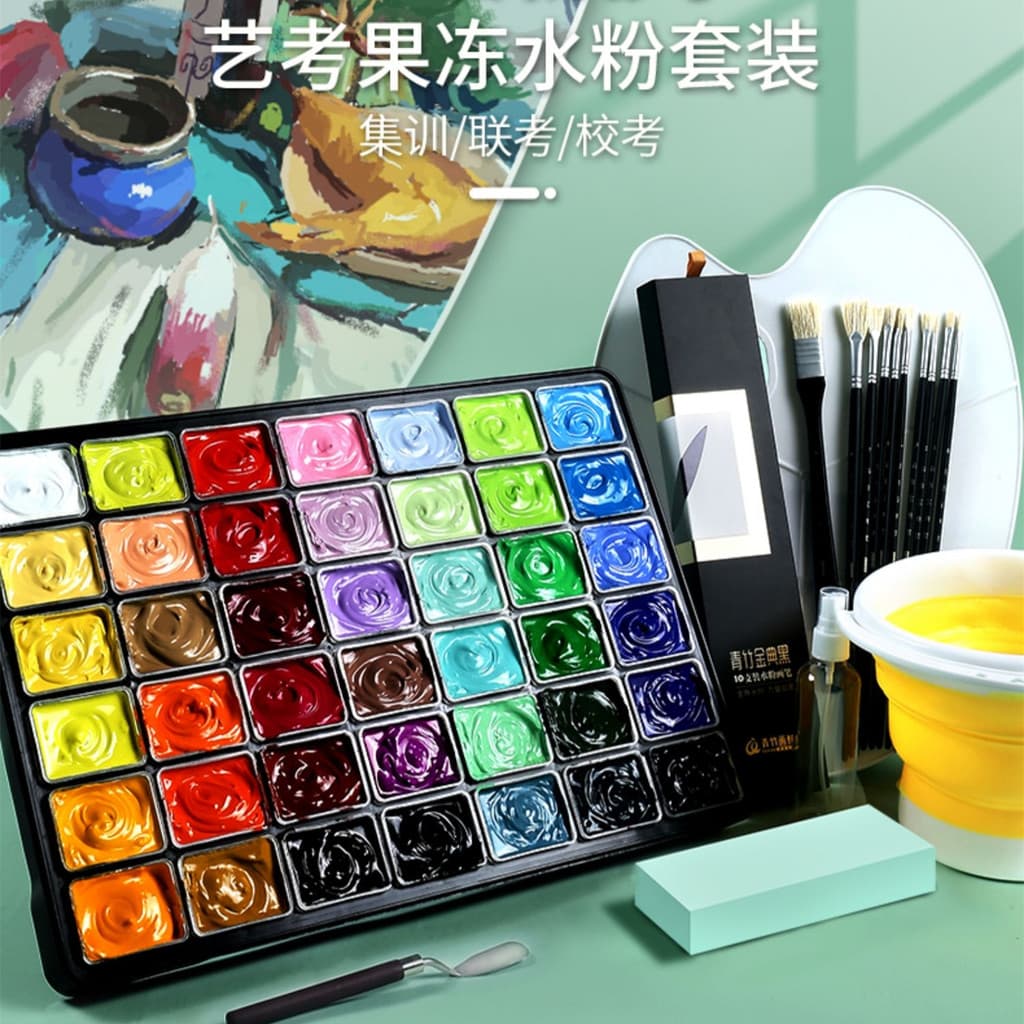 Conjunto de pigmentos de guache de bambu verde Coleção de exames de articulações Exame de arte Clássico Preto Streamer B