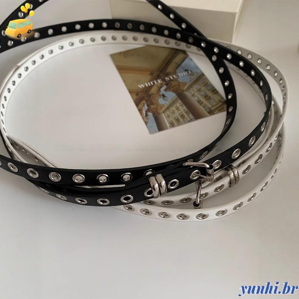 Cinto Punk YUNHI , Retrô Ajustável De Círculo Duplo De Couro PU Estilo Y2K Com Fivela De Agulha Para Mulheres