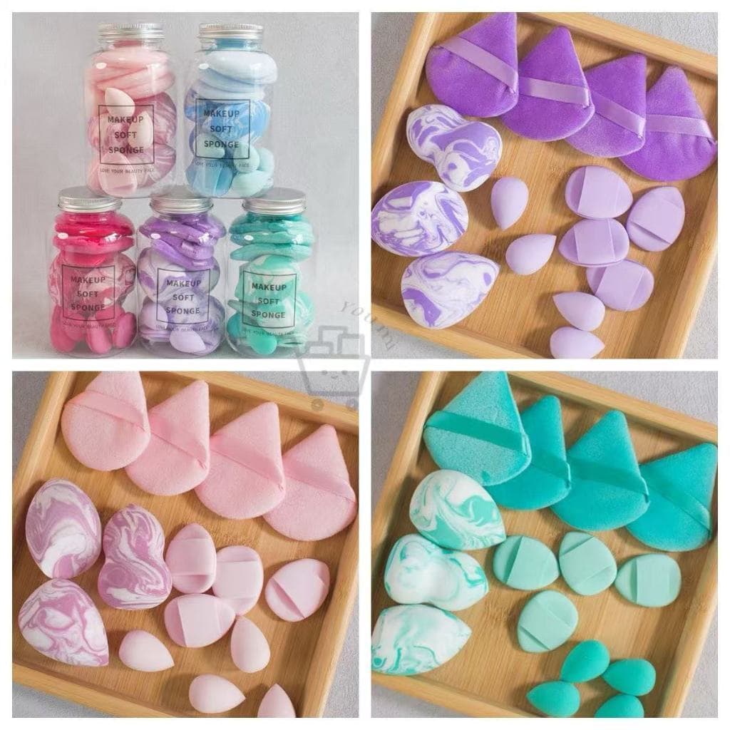 Kit15 Conjunto De Esponja De Maquiagem com Caixa De Armazenamento , Beleza Macia Impecável