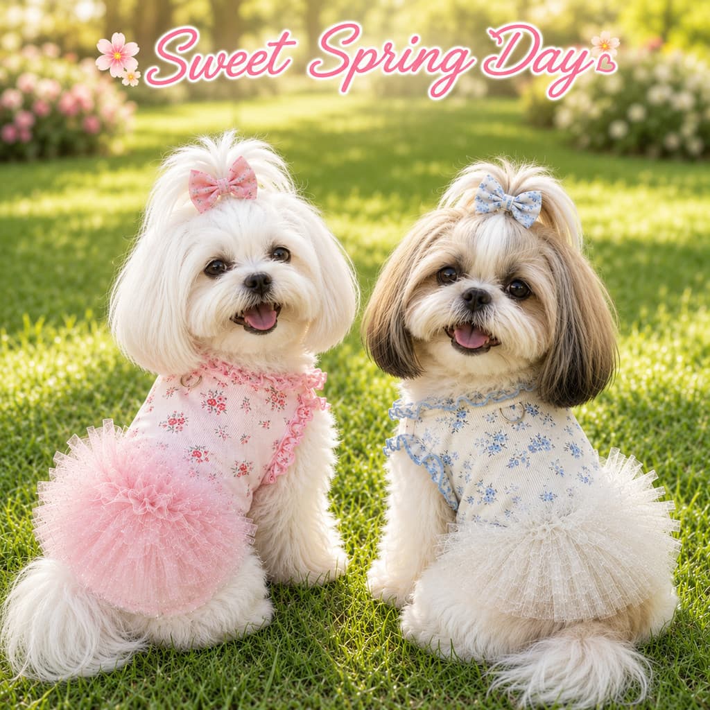Vestido De Cachorro De Tule Floral Fofo , Roupa De Verão De Seda Gelada Respirável Para Shih Tzu Bichon Maltês Teddy