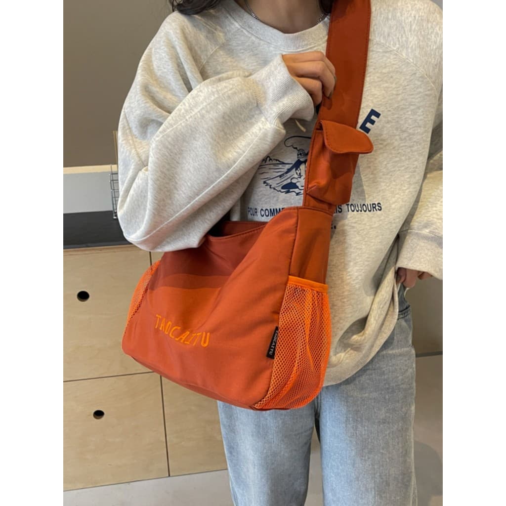 Bolsa mensageiro feminina alça de ombro larga lona Commuter mensalidade pós-graduação pós-graduação Mes
