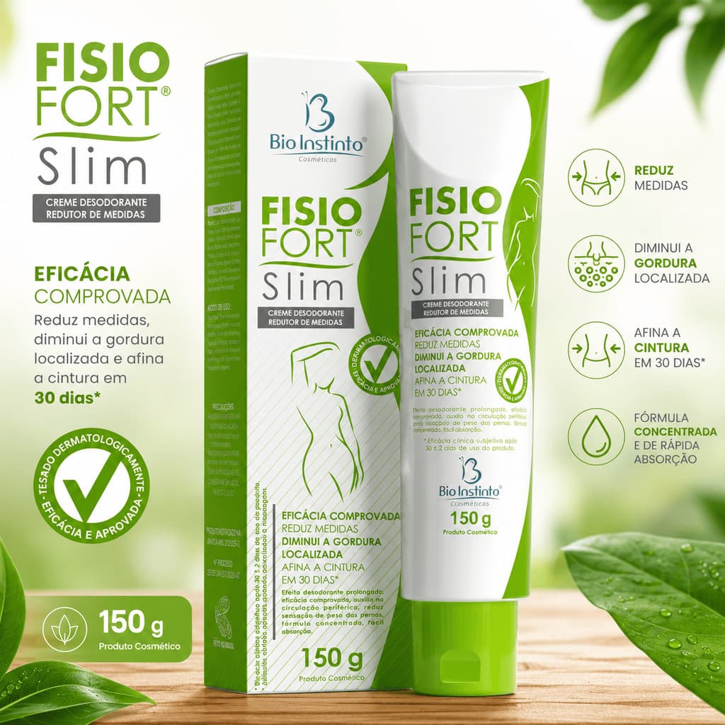 Creme Redutor de Medidas Fisiofort Slim 150g - Bio Instinto Cosmeticos