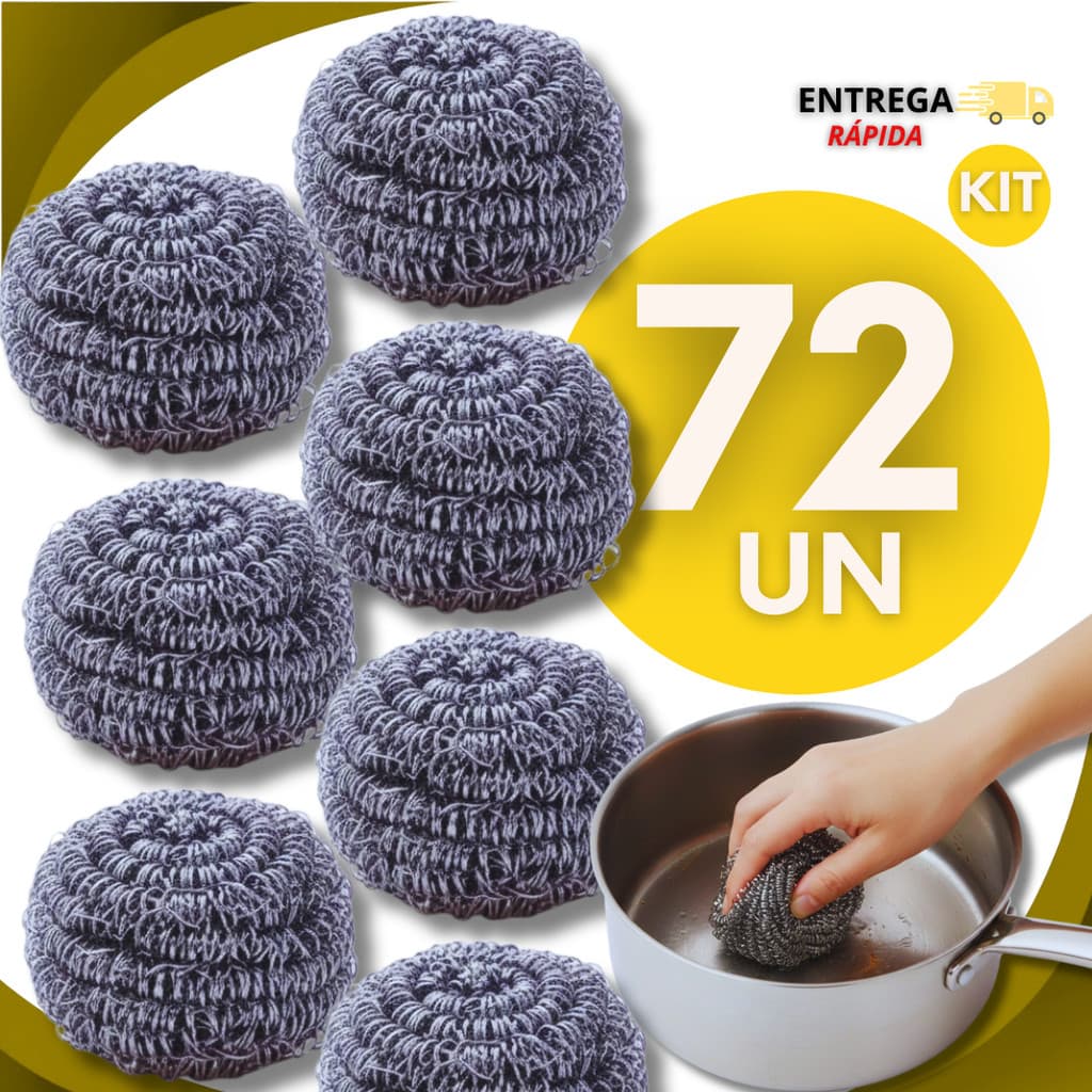 Esponja De Aço Buchinha Lava Louça Limpeza Pesada Bucha Palha De Aço Panela Grelha