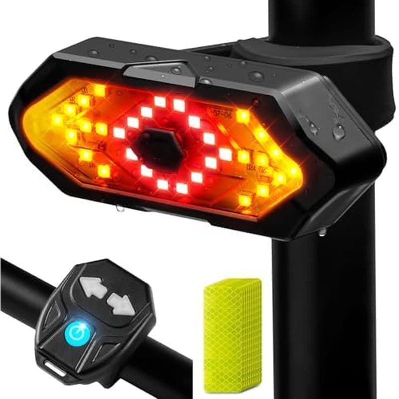 Luz Traseira De Bicicleta Com Sinais De Mudança De Direção Recarregáveis USB 120 Lúmens LED Ultrabrilhantes Para 5 Modos