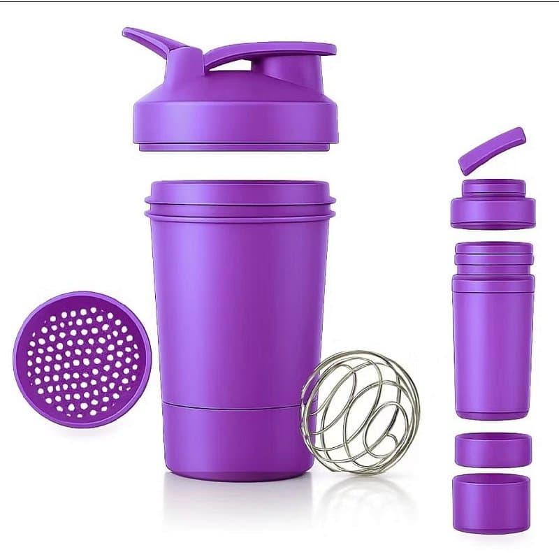 🥤 COQUETELEIRA Shaker 500ML COM 3 COMPARTIMENTOS, esfera misturadora e peneirinha