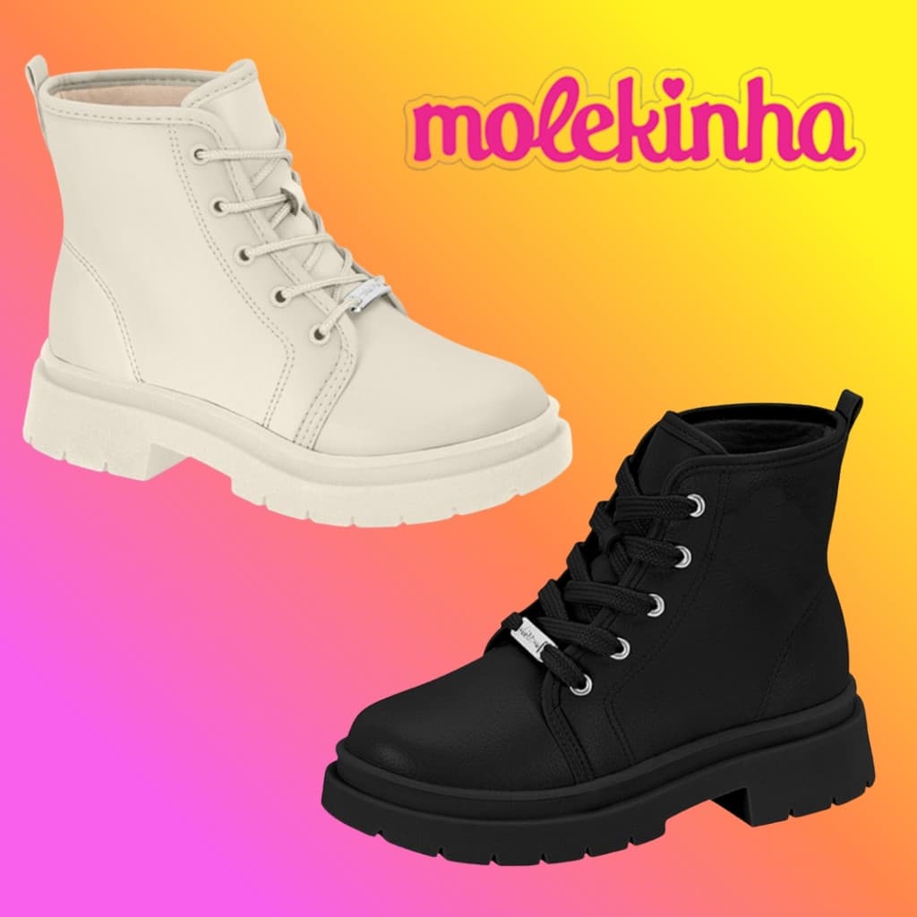 Bota Infantil Molekinha Coturno Confortável Tratorada Moda Calce Fácil | Lançamento Original !
