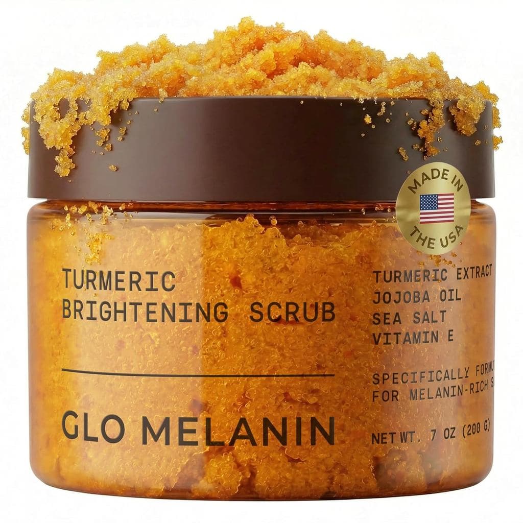 Esfoliante de Cúrcuma GLO Melanin para Manchas Escuras, Clareamento da Parte Interna das Coxas, Área do Biquíni e Axilas
