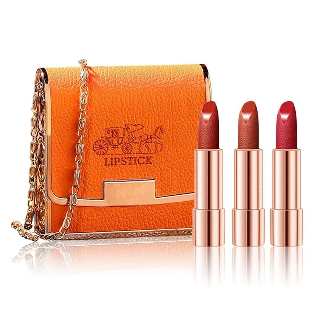 Conjunto de batons Newvenper Matte3. Batons coloridos com embalagem em bolsa de corrente prateada, conjunto de batons av