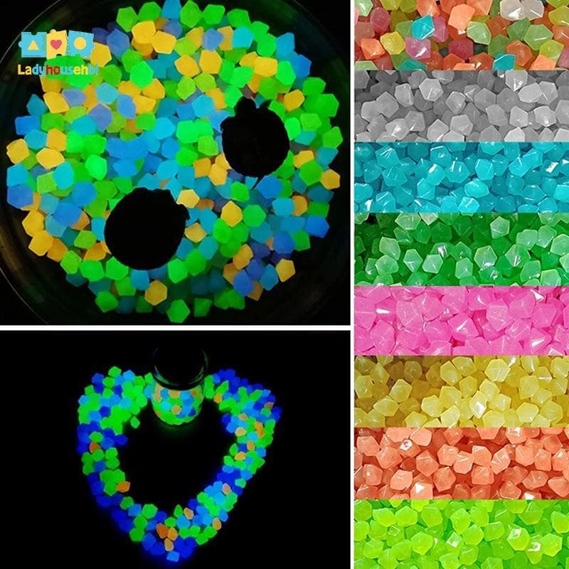 LAHG > 50 Peças Pedras Luminosas Ao Ar Livre Brilham No Escuro Seixos De Jardim Decoração De Tanque De Peixes Novo