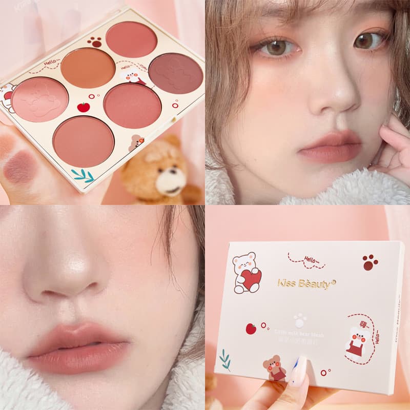 O blush de seis cores da Kiss Beauty é fácil de aplicar, de longa duração e modifica o rosto com uma paleta multicolorid