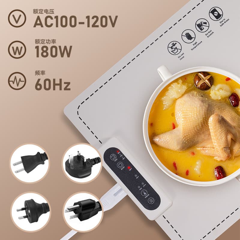Nova placa multifuncional de aquecimento e isolamento, placa de aquecimento de alimentos para mesa de jantar em silicone