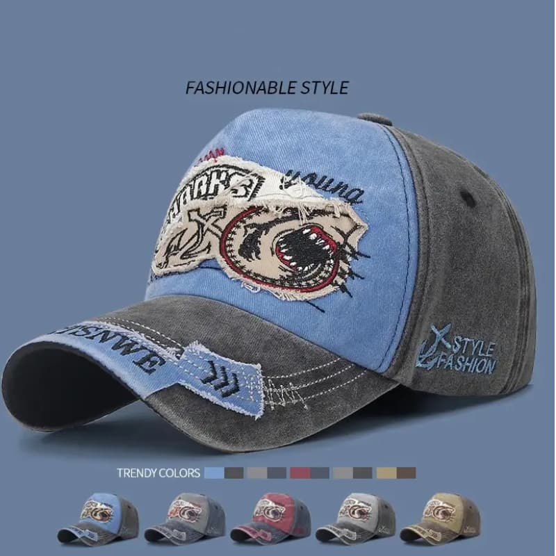 Bonés De Beisebol Jeans Quatro Estações Lavado Vintage Curvilíneo Brimmer Boné Masculino Feminino Moda Remendo Bordado D