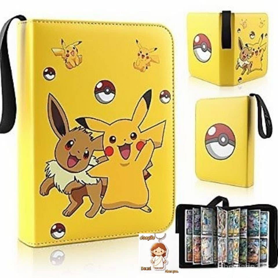 Álbum de 400 Cartas Pokémon Pikachu Clássico Anime Portátil para Crianças Presente de Aniversário